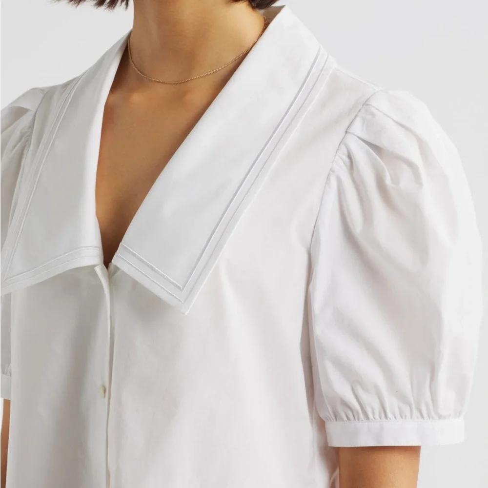 Frame The Sailor Shirtdress With Puff Sleeves - Picture 4 of 6